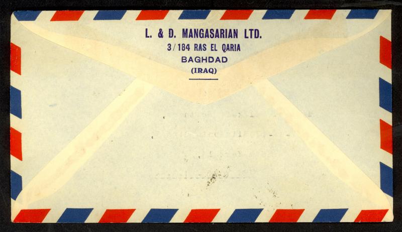 IRAQ 1949 Multi Mix Use Franked Official & Regular BAGHDAD to NYC USA Cover