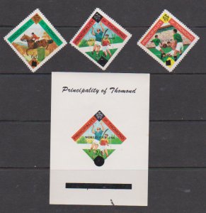 Ireland 1966 World Cup set of 3 Stamps+1 Souvenir Sheet MNH Principality Thomond