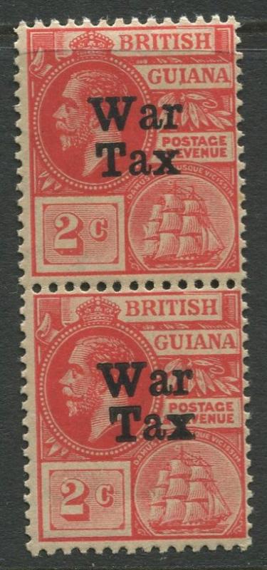 STAMP STATION PERTH British Guiana #MR1 - War Tax MNH Wmk 3  Vert. Pair CV$4.00