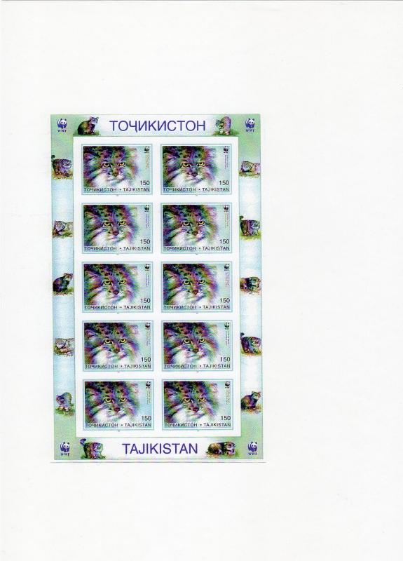 Tajikistan 1996 Sc#92/95 WWF Pallas Cats 4 Sheetlets  IMPERFORATED PROOFS