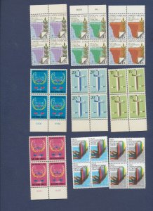 UN  United Nations - about 50 MNH blocks of four - 1980-1981 - FIVE SCANS