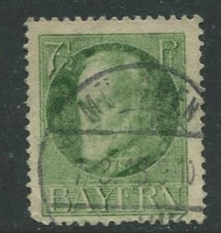 Bavaria -Scott 97 - King Ludwig III -1914-20 - FU - Single 7.1/2pf Stamp