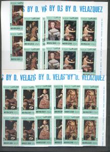 MAHRA STATE - VELAZQUES PAINTINGS -BLOo 4, IMPERFORATED MNH	