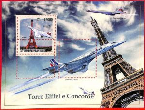 A3427 - SAO TOME & PRINCIPE ERROR MISPERF, Souvenir s: 2010, Concord, Airplanes