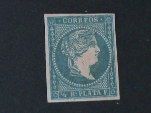 ​CUBA-1855  SC# 1 QUEEN ISABELLA II- IMPERF MLH VF-169-YEARS OLD RARE-LAST ONE