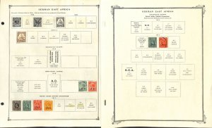 German East Africa Stamp Collection on 2 Scott Pages, 1896-1917 (BB)