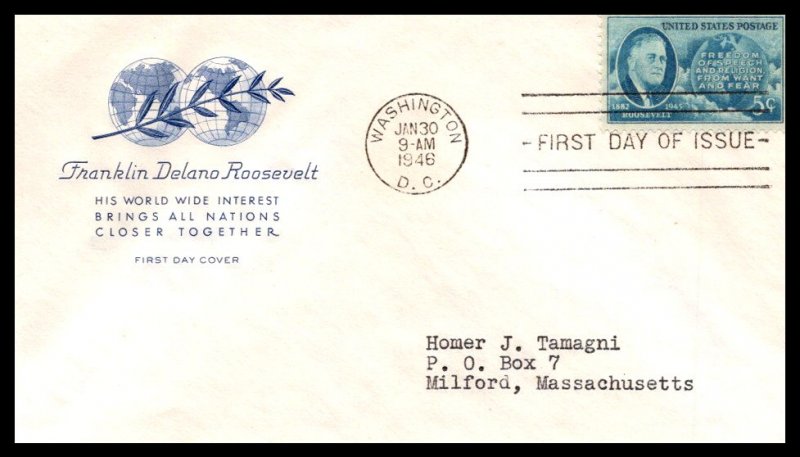 #933 Franklin D. Roosevelt – House of Farnam Cachet DR
