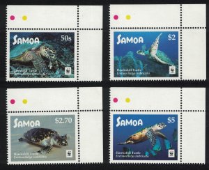 Samoa WWF Hawksbill Turtle 4v White Frame Corners 2016 MNH SG#1427-1430