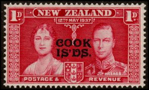 Cook Islands 109 - Mint-H - 1p Coronation (1937)