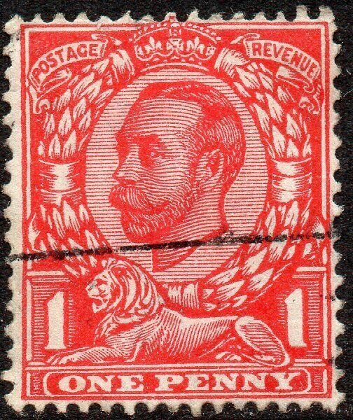 1912 Sg 349 N13/2 1d Bright Scarlet (T2, M Cypher, Die B) Very Fine Used