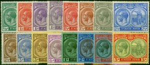 St Kitts & Nevis 1921-29 Set of 16 SG37-47c Fine & Fresh LMM & MNH