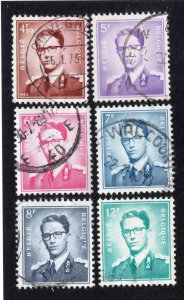 Belgium 1953-72 4.50fr to 12fr Baudouin, Scott 458-460, 462, 464, 467 used