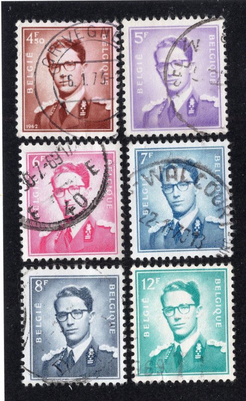 Belgium 1953-72 4.50fr to 12fr Baudouin, Scott 458-460, 462, 464, 467 used