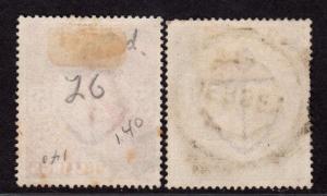 $Great Britain Sc#139-40 used, partial set, Jersey cancel, Cv. $375