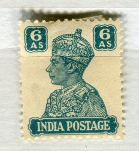 INDIA; 1938 early GVI Portrait issue Mint hinged 6a. value