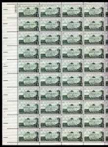 Scott # 1108 Gunston Hall 3¢ Sheet of 50 Stamps MNH 1958