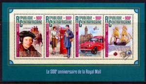 CENTRAL AFRICA 2016  50th ANNIVERSARY OF THE BRITISH  ROYAL MAIL  SHEET  MINT NH