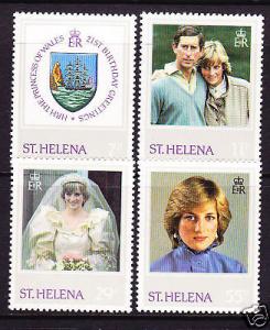 ST HELENA 1982 DIANAS BIRTHDAY  SET 4  MNH 