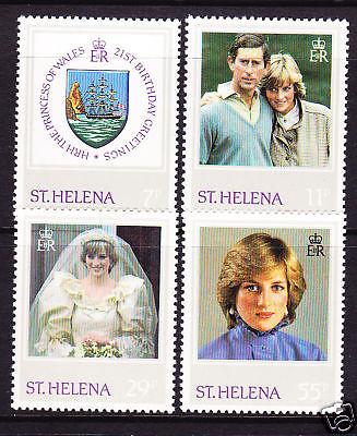 ST HELENA 1982 DIANAS BIRTHDAY  SET 4  MNH 