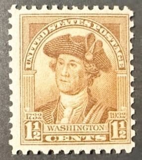 US # 706 1 1/2 cent Washington Bicentennial 1932 Mint NH