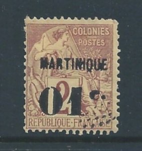 Martinique #9 Used 01c on 2c Fr. Col. Commerce Issue