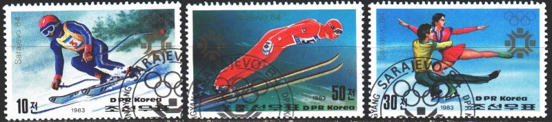 North Korea. 1983. 2387-89. Sarajevo Winter Olympics. USED.