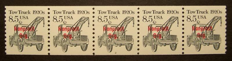 PNC5 2129a 8.5c Tow Truck 1920's, Nonprofit Org. # 2 (4485b)