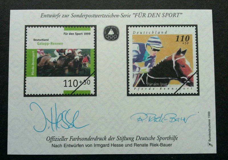 Germany Sport 1999 Horse Riding Games (ms) MNH *vignette *rare