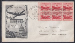 United States Scott C39a Smart Craft FDC - 1949 Airmail Issue