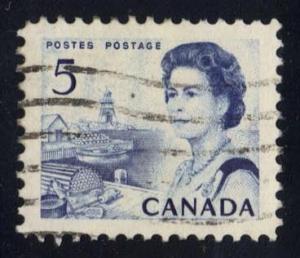 Canada #458 Lobster Traps and Boat, used (0.25)