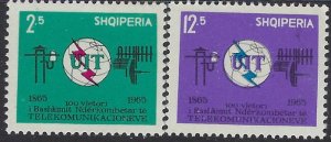 Albania 814-15 MNH 1965 Int'l Telecommunications Union (102)(ad3847)