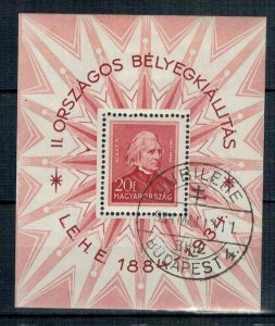 Hungary 1934 CTO Hinged Stamps Souvenir Sheet Scott 486 Music Liszt Composer