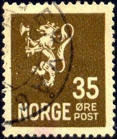 Lion Rampant, Norway stamp SC#123 used