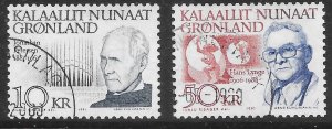 GREENLAND SG239/40 1991 BIRTH ANNIVERSARIES SET USED*