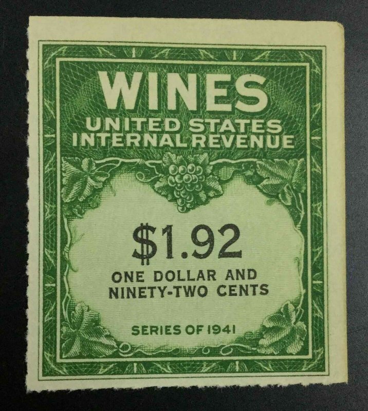 MOMEN: US STAMPS #RE152 WINES UNUSED LOT #54061