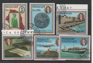 Thematic Stamps Transports - PARAGUAY 1985 NAT ACHIEV. ship/plane/dam 6V used