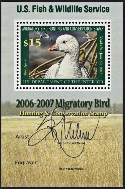 RW73b $15.00 Ross's Goose Souvenir Sheet (2006) MNH
