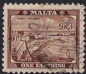 Malta 1938 - 43 KGV1 1/4d Farthing Grand Harbour SG 217 ( J1491 )