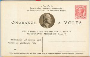 63206 -  ITALY - POSTAL HISTORY - STATIONERY CARD -  LIGHTHOUSES Volta 1927