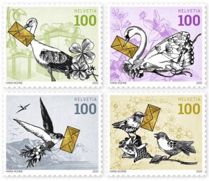 Scott #1781-4 Birds and Envelopes MNH