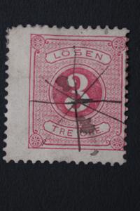 Sweden #J13 3 Ore Postage Due Hand Cancel 1880