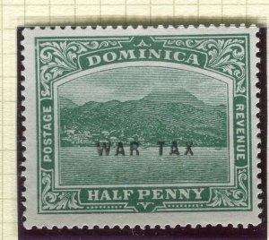 DOMINICA; 1916-18 early WAR TAX Optd. issue Mint hinged 1/2d. value 