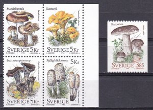 Sweden, Mushrooms MNH / 1996
