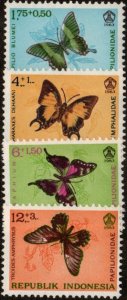 Indonesia B156-59 - Mint-NH - Butterflies (Cpl) (1963) (cv $2.60)