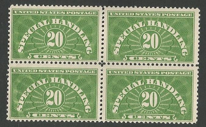 U.S. Scott #QE3 Special Handling Stamp - Mint NH Block