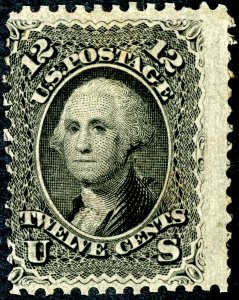 #69 – 1861-62 12c Washington, black.  Unused LH Spotty OG F/VF