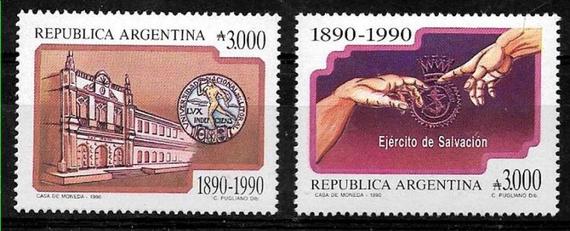 ARGENTINA 1990 SALVATION ARMY  YV 1739-40 Mi 2066-7 MNH