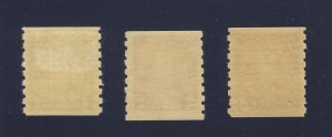 3x Canada George V Mint Coil Stamps; #228-229-230 all MH VF Guide Value = $62.50