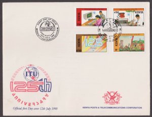 KENYA - 1990 125th ANNIVERSARY OF INTERNATIONAL TELECOMMUNICATION UNION ITU FDC