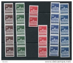 Germany 1966 MI 506-0 8 MNH/MH Strip of 5 Cv 75 euro